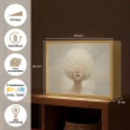 Dromerig - Beige - Paardenbloemzaadjes Light Box met batterij (Wandlamp) middel -USP_websiteoverzichtNL