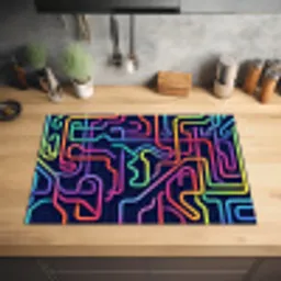 Retro - Abstract - Neon Inductie beschermer vinyl 3mm klein -sfeer5