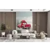 Auto - Rood - Cadeaus - Winter - Sneeuw - Kerst fotobehang vinyl groot -plant