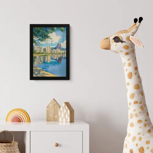 Berg - Skyline - Strand - Water fotolijst zwart zonder passe partout klein -usfeer4_kinderkamer