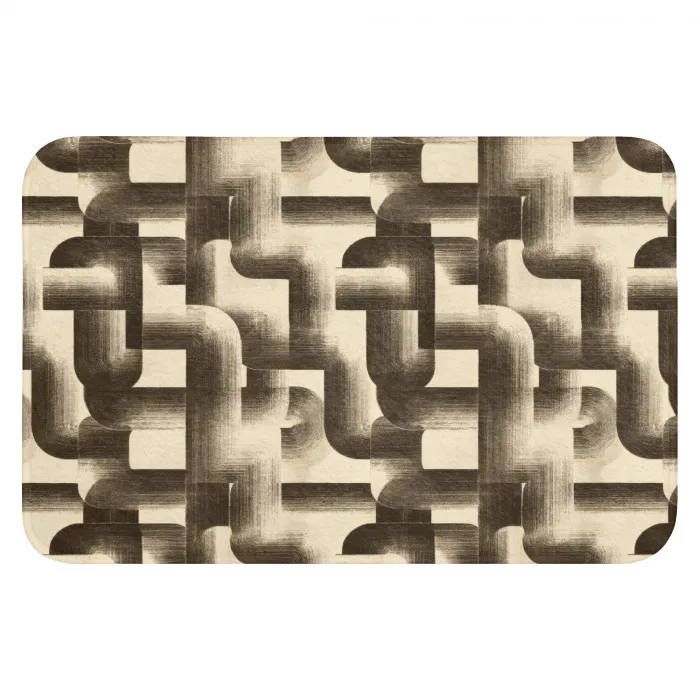 Abstract - Retro - Zwart Badmat klein 997 -3d