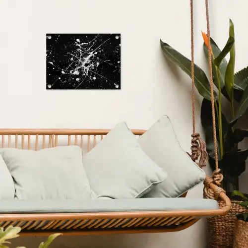 Verfspatten - Wit - Abstract - Explosie tuinposter los doek klein -sfeer7