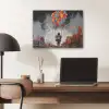 Jongen - Ballonnen - Gebouwen - Kunst PET vilt klein -sfeer5