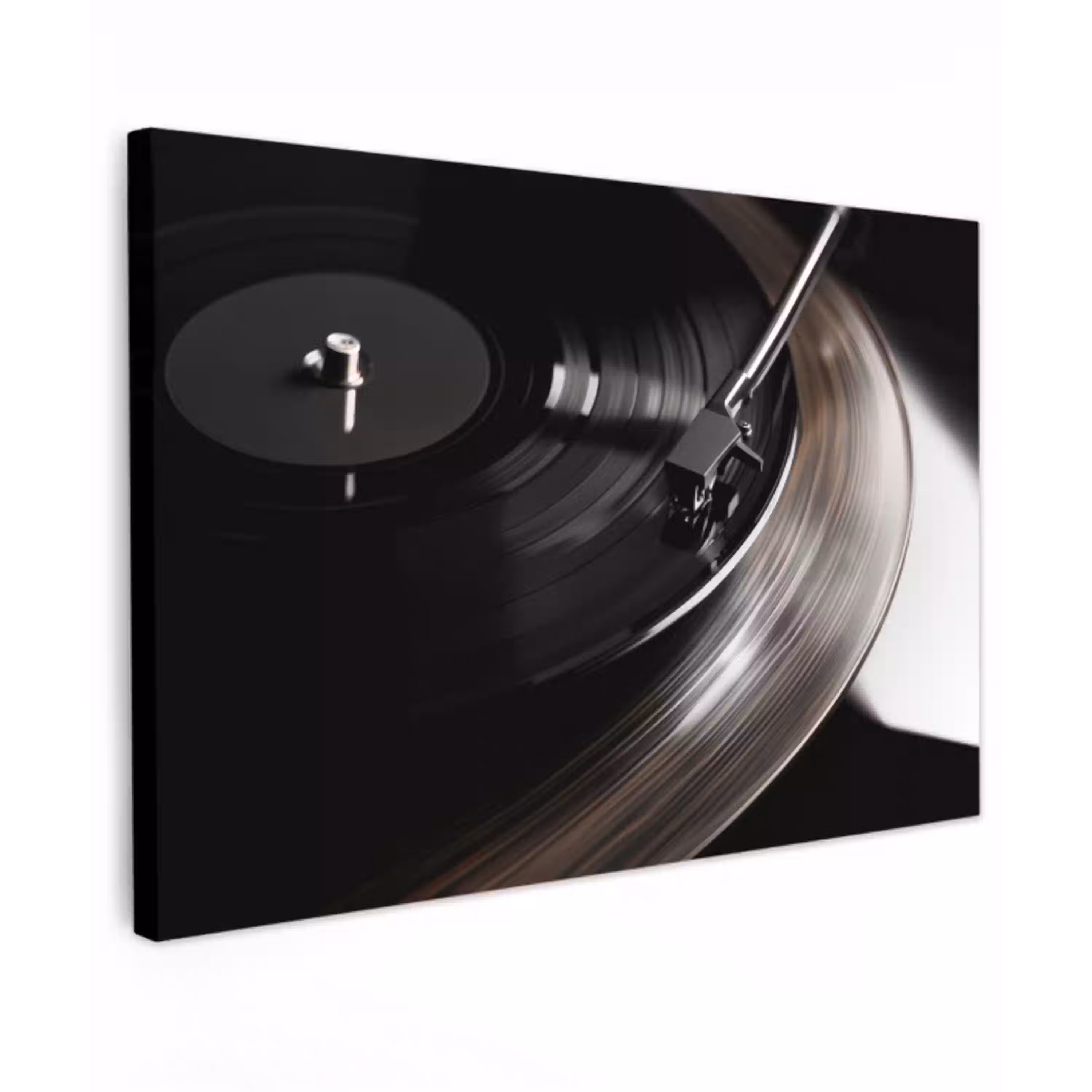Close-up - Vinylplaat - Platenspeler - Zwart canvas 2cm klein -z3d