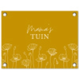 Mama's Tuin op Gele Achtergrond tuinposter los doek klein -3d