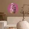 Softijs - Edelstenen - Roze - Hoorntje Wandcirkel behangsticker klein -sfeer1