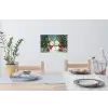 Sneeuwpop - Kerstsneeuw - Groen - Rood Muursticker klein -eettafel