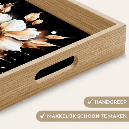 Bloem - Verf - Goud - Graffiti - Modern Dienblad Rechthoek middel -USP_HandgreepNL