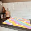 Madeliefjes - Kleurrijk - Pastel - Vrolijk Inductie beschermer vinyl 3mm klein -sfeer3