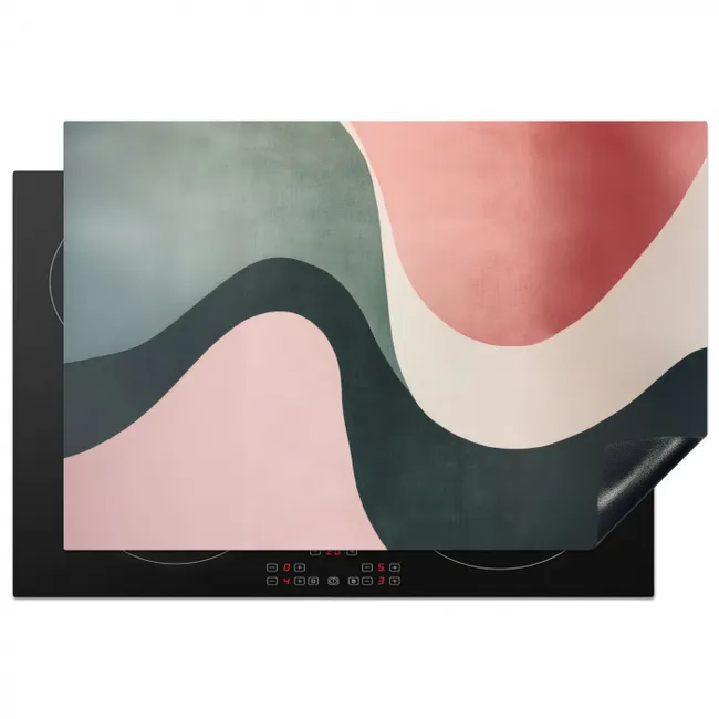 Abstract - Golven - Sierlijk - Roze Inductie beschermer vinyl 3mm klein -3d