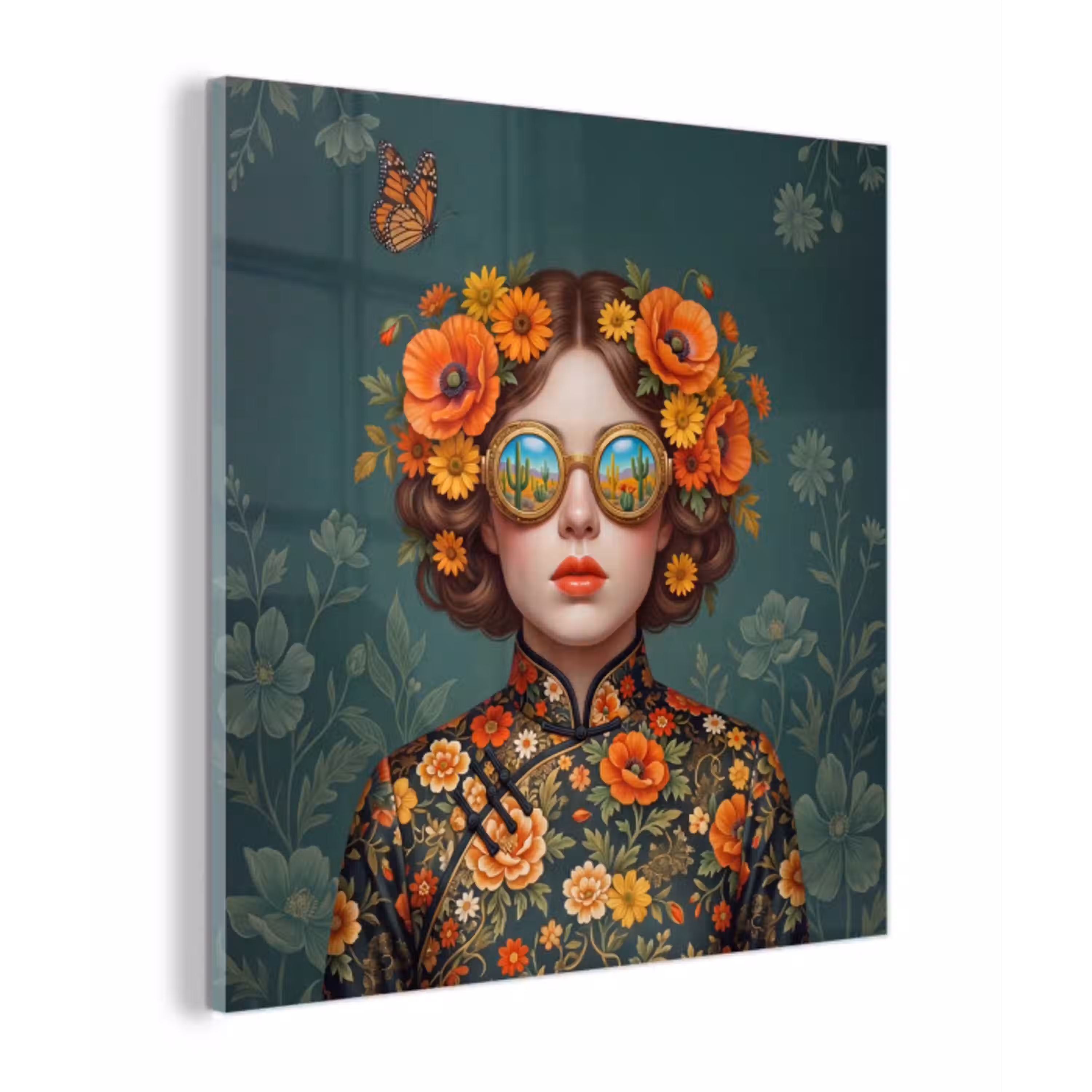 Portret - Vrouw - Kleurrijk - Expressief plexiglas 5mm klein -z3d