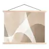 Vloeiende vlakken - Harmonieus - Golvend textielposter latten blank klein -3d