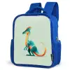 Staart - Dino - Minimalistisch - Blauw Kinderrugzak - Blauw middel -schuin