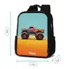 Monstertruck met Graffiti Print in het Zand Rugzak - Zwart middel -productfoto_formaten