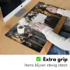 Leeuw - Portret - Verfspatten - Grijs Muismat XXL klein -sfeer3