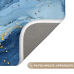 Watercolor - Blauw - Kunst - Goud - Luxe - Modern WCmat klein -USP_AntislipDE
