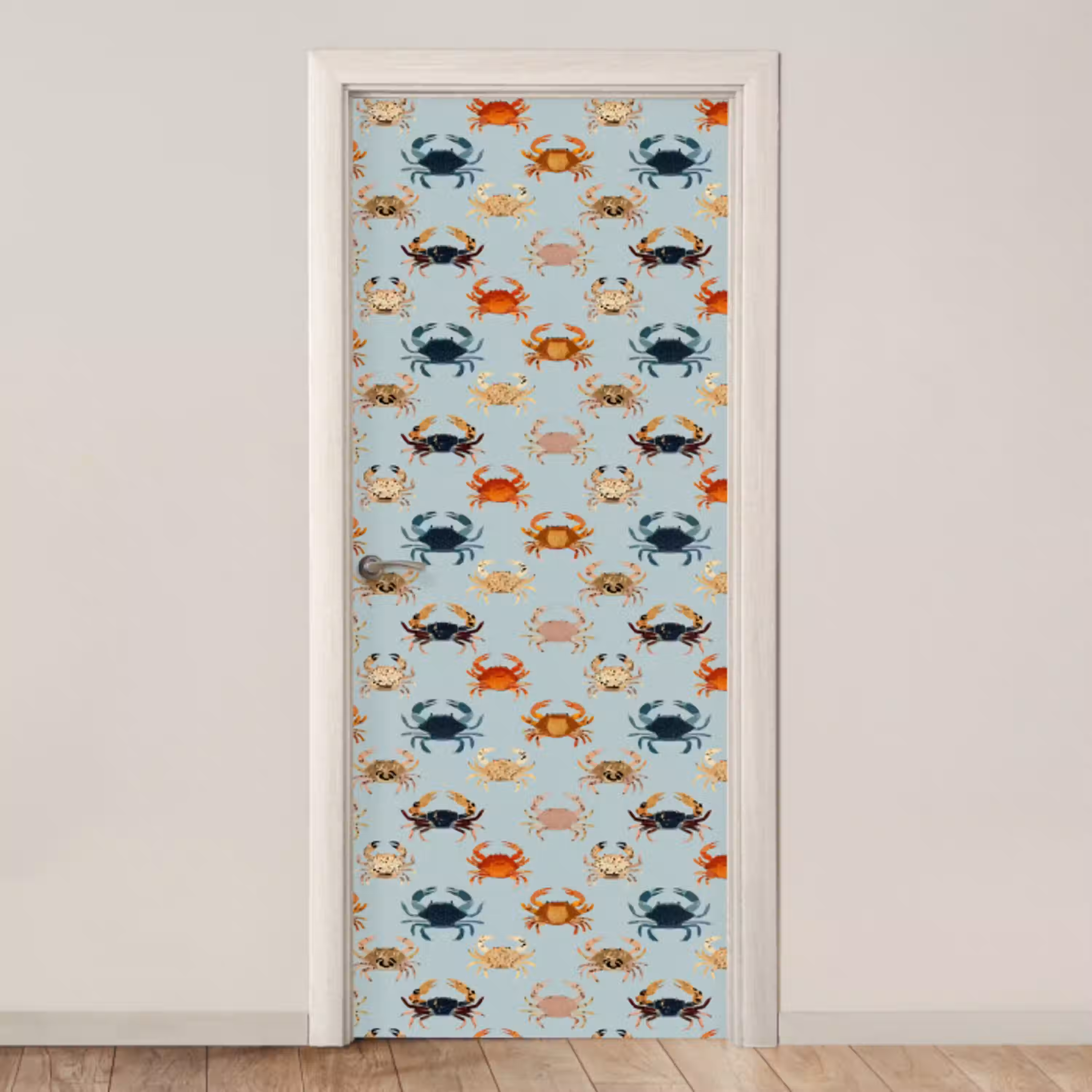 Krabben - Speels - Kleurrijk deurposter klein 289 -3d_beige