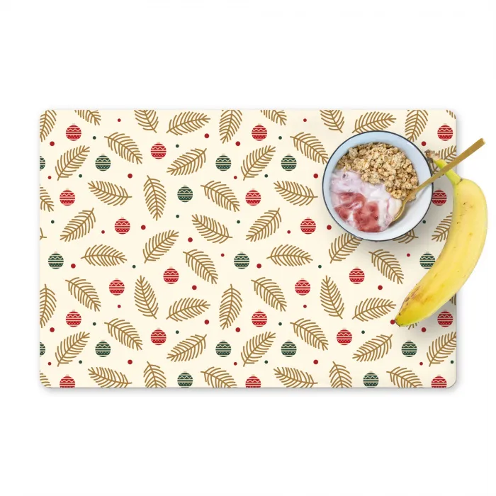 Patroon - Kerst - Symbolen - Beige Placemat vinyl groot 368 -zzzproduct_Kitchenyeah-website