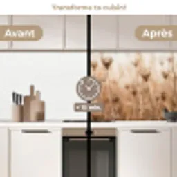 Schermbloem - Droogbloem - Winter - Beige - Minimalistisch keuken achterwand 2 middel -voor-na2_FR