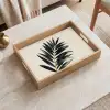 Palmblad - Subtiel - Groen - beige Dienblad Rechthoek middel -sfeer1