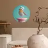 Roodborstje - Vogel - Koksmuts - Sokkel Wandcirkel behangsticker klein -sfeer1