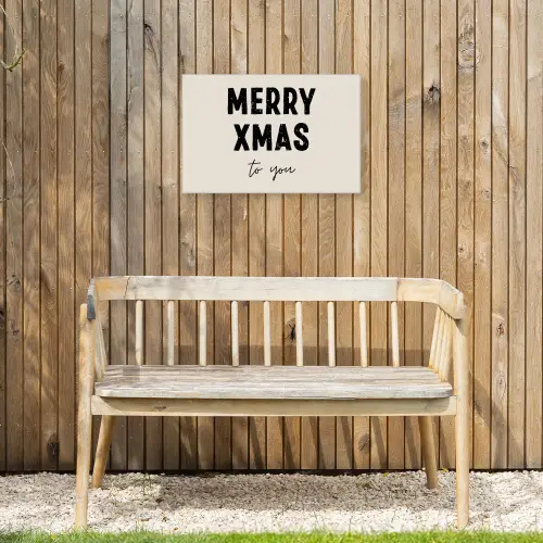 Kerst - Quotes - Merry xmas - Feestdagen - Zwart Tuinposter op houten frame 2 cm dik klein -sfeer4