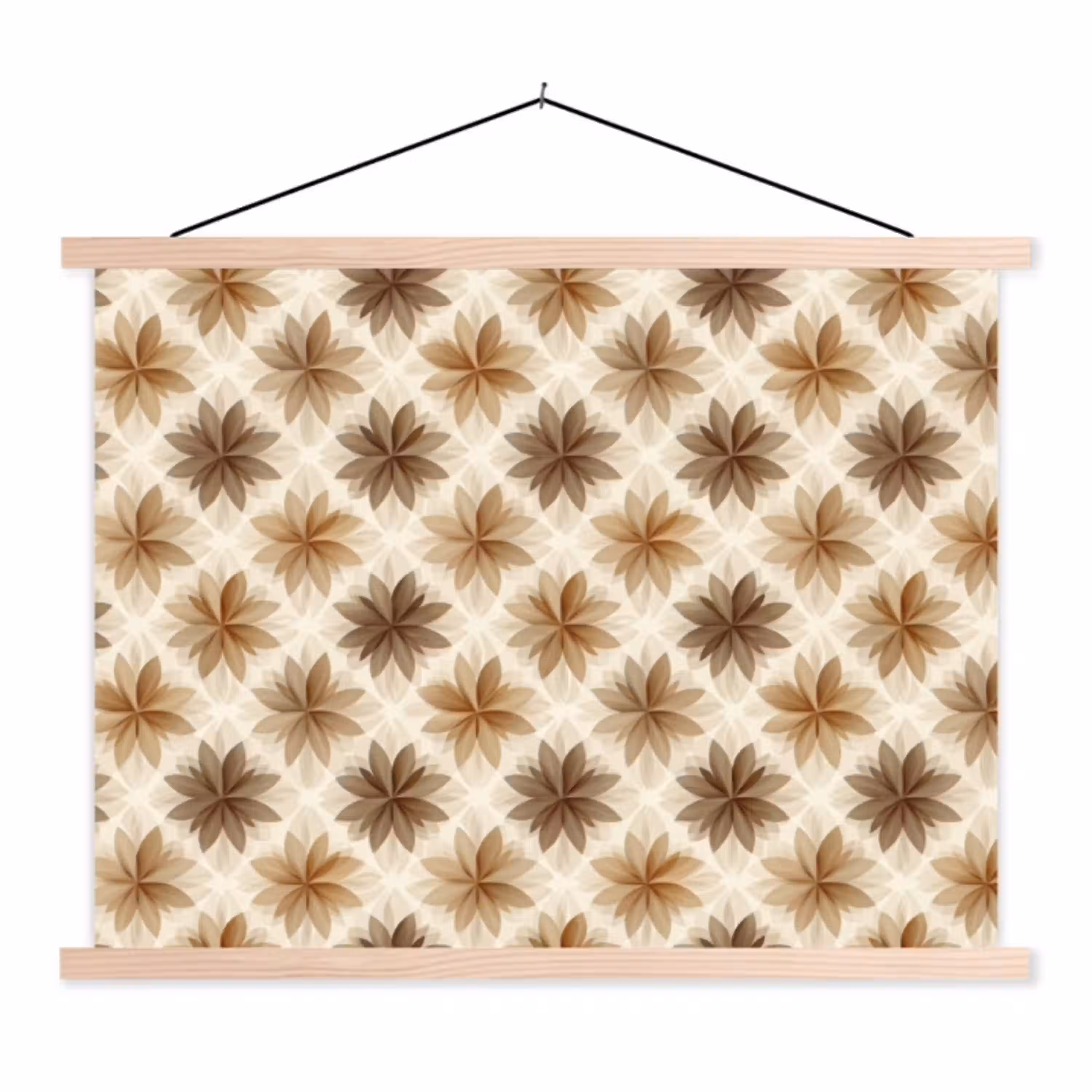 Geografisch - Patroon - Bruin textielposter latten blank klein 122 -3d
