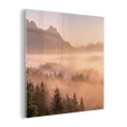 Zonlicht - Mist - Bergen - Bomen plexiglas 5mm klein -z3d
