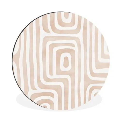 Decoratief - Labyrint - Beige Wandcirkel aluminium klein -3d