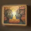 Bomen - Gezichten - Zon - Kunst Light Box met batterij (Wandlamp) middel -z3d_website