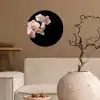 Orchidee - Bloemen - Roze - Stilleven - Flora Wandcirkel behangsticker klein -sfeer1