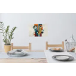 Geometrisch - Strakke vormen - Kleurrijk Muursticker klein -eettafel