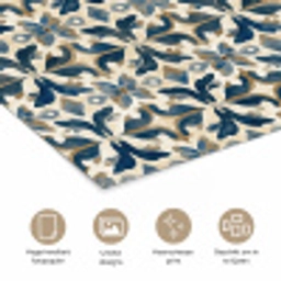 Tegel - Patroon - Blauw - Beige poster papier klein 62 -closeup_NL