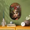 Vrouw - Bloemen - Kleuren Wandcirkel Ovaal Forex klein -sfeer2