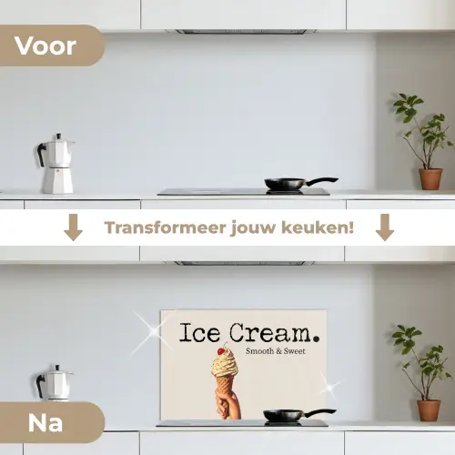 Ice cream - Softijs - Kleurrijk - Kers keuken achterwand spatscherm klein -voor_na_NL
