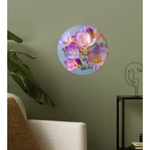 Bloemen - Paars - Overloop - Meeldraden Wandcirkel behangsticker klein -sfeer2