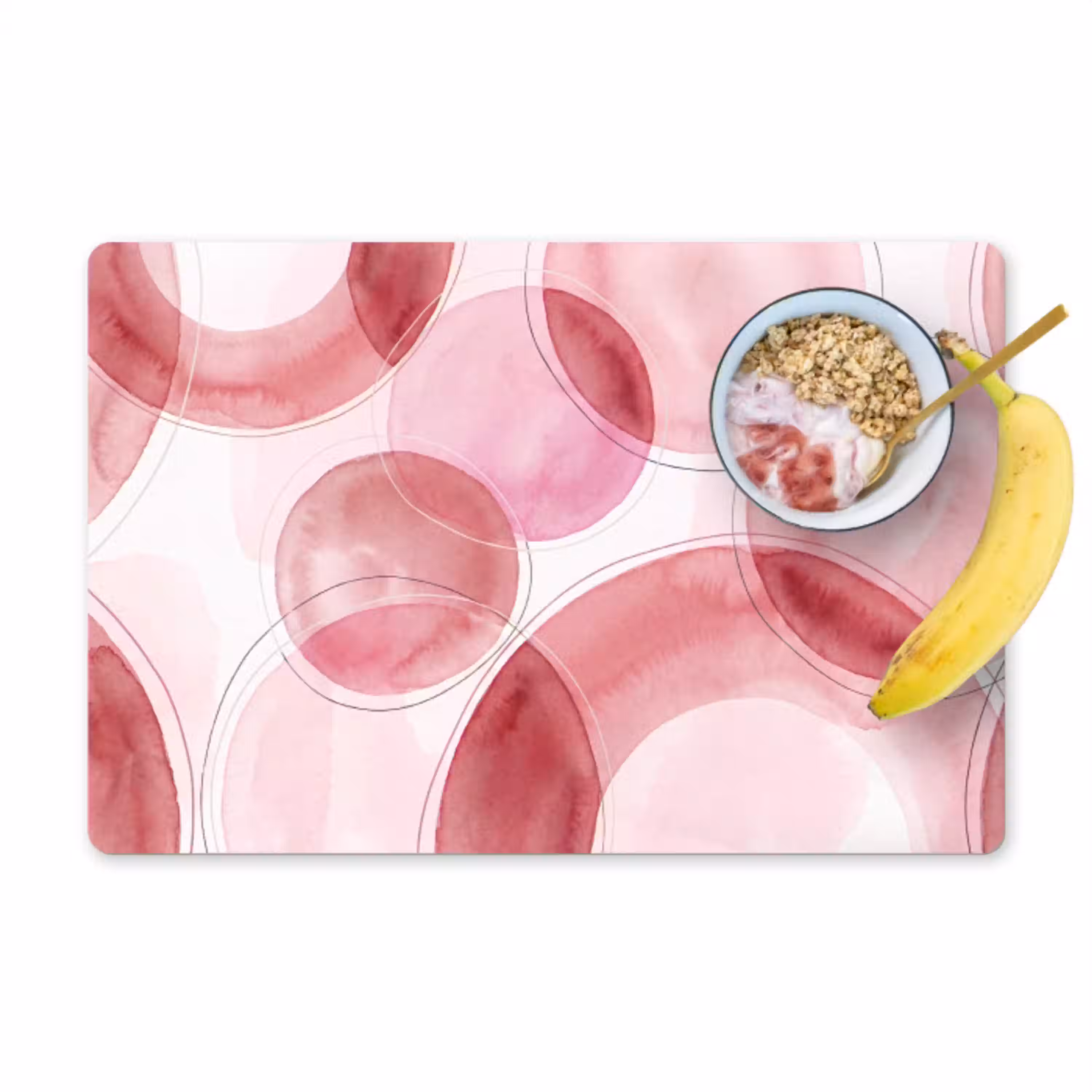 Abstract - Cirkels - Modern - Roze - Kunst Placemat vinyl groot -zzzproduct_Kitchenyeah-website