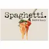 Spaghetti - tomatensaus - Parmezaanse kaas poster papier klein -3d