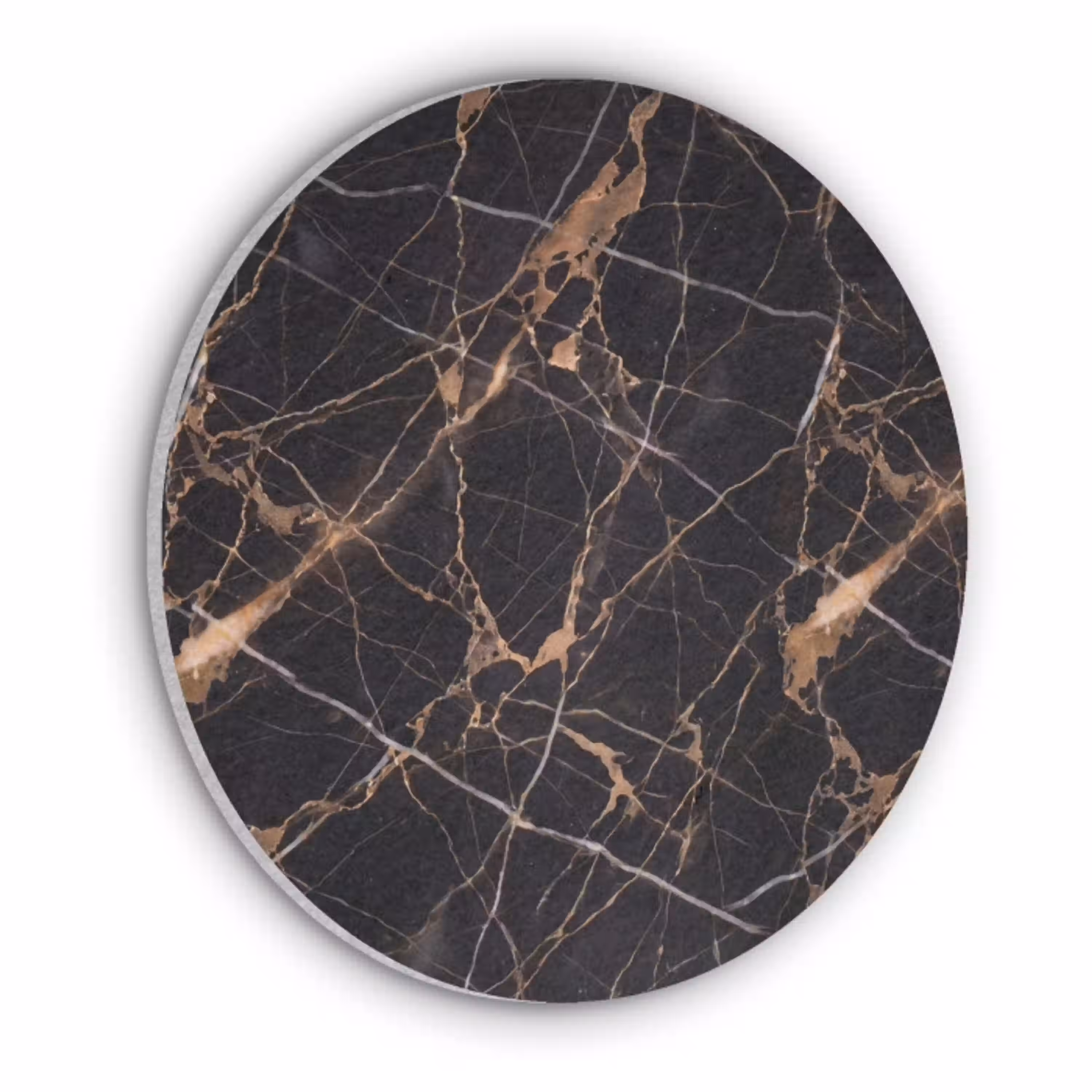 Marmer - Goud - Abstract - Zwart Akoestische PET Vilt - Rond klein -3d