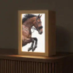 Paard - Springen - Modern Light Box met kabel (Tafellamp) klein -z3d_website