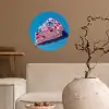 Taart - Edelstenen - Glitters - Roze Wandcirkel behangsticker klein -sfeer1