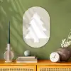 Japandi - Kerstboom - Beige - Kerstversiering Wandcirkel Ovaal Forex klein -sfeer2