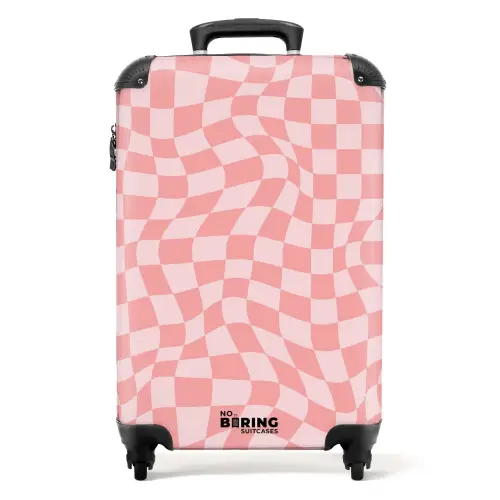 Squares - Roze golven NBS - Handbagage koffer - Kinderen Unisex middel -productfoto_recht