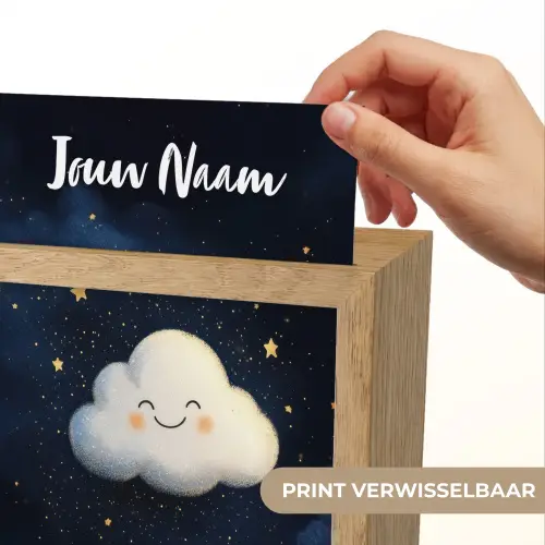 Wolkje - Gezichtje - Sterren - Donkerblauw Light Box met kabel (Kinderlampje) klein -USP_websiteprintNL