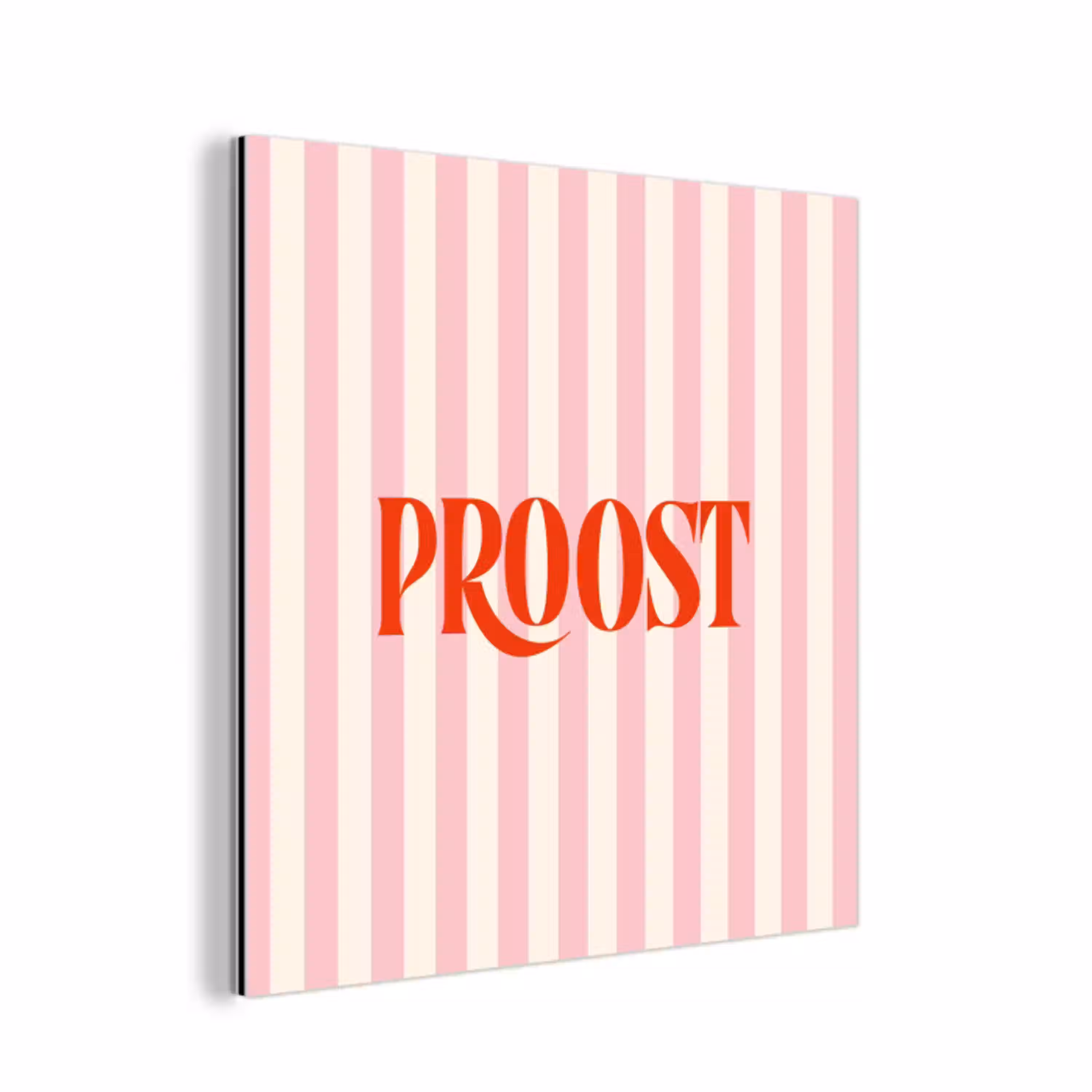 Zachtroze - Rood - Strepen - Proost aluminium wit klein -3d