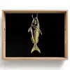 Goud - Vis - Haak - Zwart Dienblad Rechthoek middel -z3d_shopping