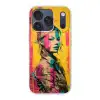 Vrouw - Verfstrepen - Gekleurd Telefoonhoesje iPhone 17 Pro klein -3d