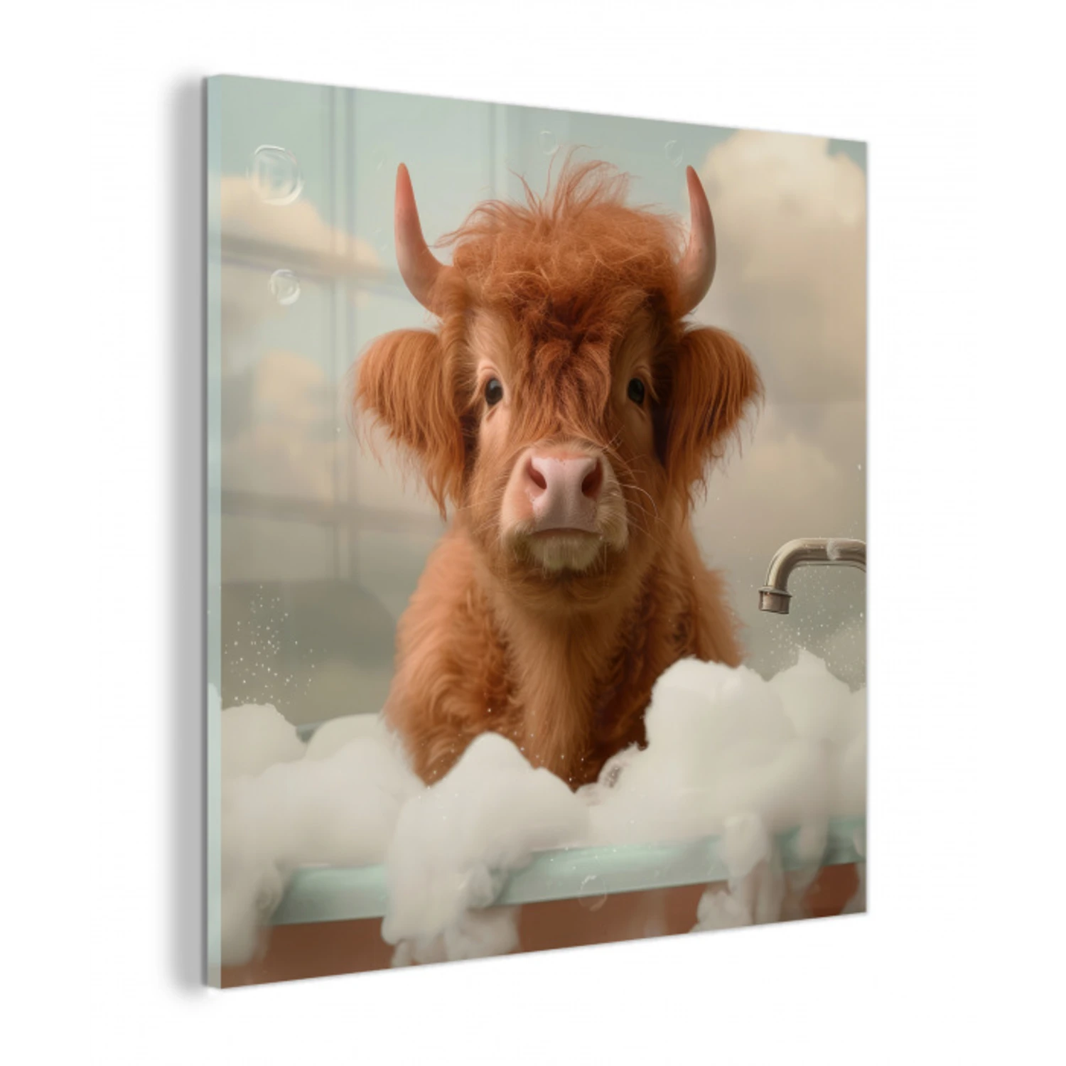 Schotse hooglander - Bad - Schuim - Koe plexiglas 5mm klein -z3d