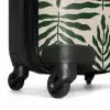 Patroon van bladeren in beige met donkergroen NBS - Handbagage koffer - Unisex middel -wiel
