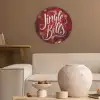 Jingle - Bells - Kerst - Rood Akoestische PET Vilt - Rond klein -sfeer1